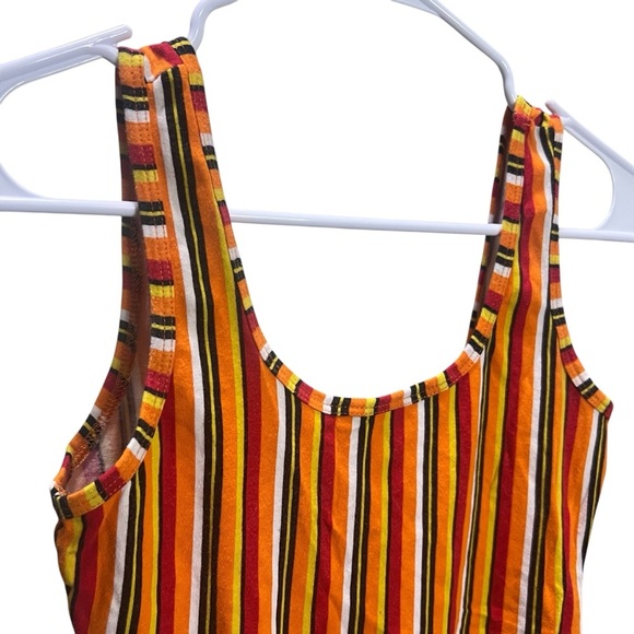 BLUENOTES Colorful Striped Bodysuit size Small Summer Wear Stripes Bright Colors - Picture 3 of 9